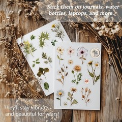 450Pcs Dried Pressed Flower Stickers for Scrapbooking Planner Journal DIY