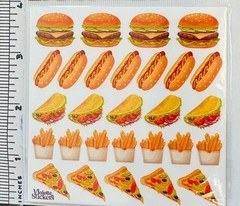 Violette Stickers Fast Food Crafts Planner Supply Scrapbook Fries Burger Pizza
