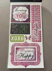 1 Sheet Of 6 “Love” Themed Cardstock Stickers~Sheet Is 6” X 12”, New In Package