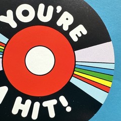 Vintage 80s CTP Award Ribbon Stationery You’re A Hit Music Record Bookmark