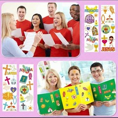 1600 Pcs Easter Sticker Bulk Religious He Lives Christian Stickers Sheet Assort.