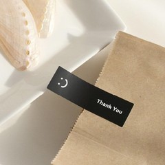 120Pcs Rectangular Shape Smiling Face Thank You Label Sticker for Gift Packaging