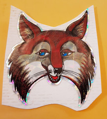 vintage 80’s BJ prism fox vending machine sticker *used* *damaged*