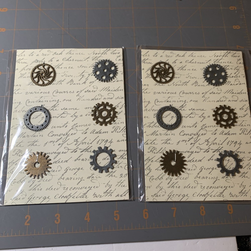 Michaels- Metal Icons Scrapbook Steampunk Gear Crafting Journal Embellishments