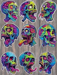 Gross Zombie Head Die Cut Vinyl Stickers Scrapbooking Laptop Waterbottle