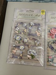 Hand Made Art Dimensional Stickers Frames & Flowers Lot Of 4 Packs
