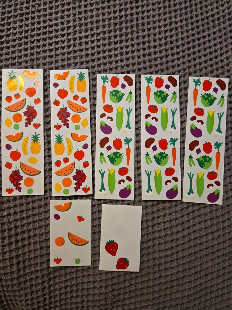 Vintage Mrs. Grossman’s Garden Fruits & Vegetables Sticker Sheets Lot