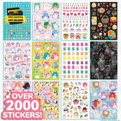 Sticker Book with Large and Small Sizes, Kids Stationary for Water Bottle, Noteb