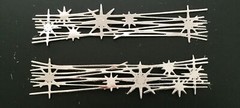 Die Cuts * Starburst Strip * Set of 12 * White * Red White & Blue * Silver Foil