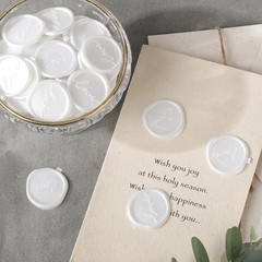White Love Wax Seal Stickers – 50 Pcs Wedding Invitation Love Wax Seal Sticke…