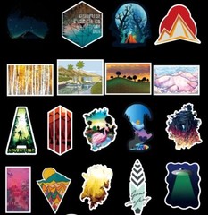 100pcs National Park Stickers, Outdoor Camping Traveling,051 EFG