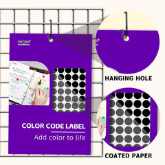 1500PCS Colored Dot Stickers 1/2″ round Color Code Sticker Black Small Circle La