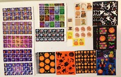 Vtg Halloween Sticker Sheet Lot Hallmark Amscan AGC