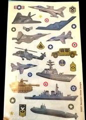 2 Packs Sandylion Military Stickers Navy Army Air Force Marines Vintage 2001