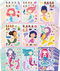36 Pcs Cupcake Make-A-Face Sticker Sheets | Mix & Match Ice Cream Dessert Party