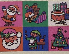 RARE Vintage Christmas Stickers/Seals. 12 In All. Each Sticker Is 1 in x 1 in.