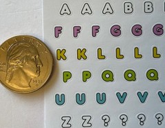 RAINBOW ALPHABET Stickers (5-3/4”x 8”)Sanrio•Letters •Numbers•Words•Card Making•