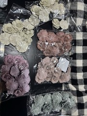 Floral Embellishments, Multicolor, Faux artificial paper/fabric embellishments