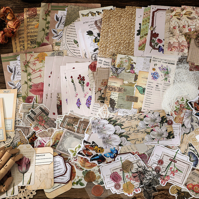 260 Pcs Vintage Ephemera Sticker Pack Junk Journal Scrapbook Supplies Decoupage