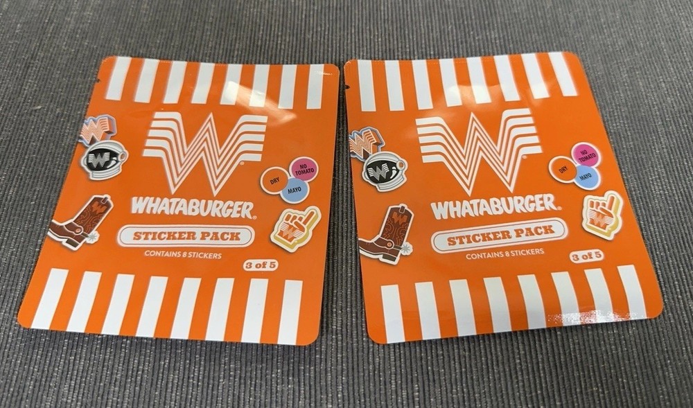Whataburger Food & Classic Icons Collectible Stickers Two Packs #3 Lot Flair NEW