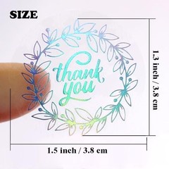 Holographic Clear Thank You Stickers Roll for Small Business 6 Different Designs