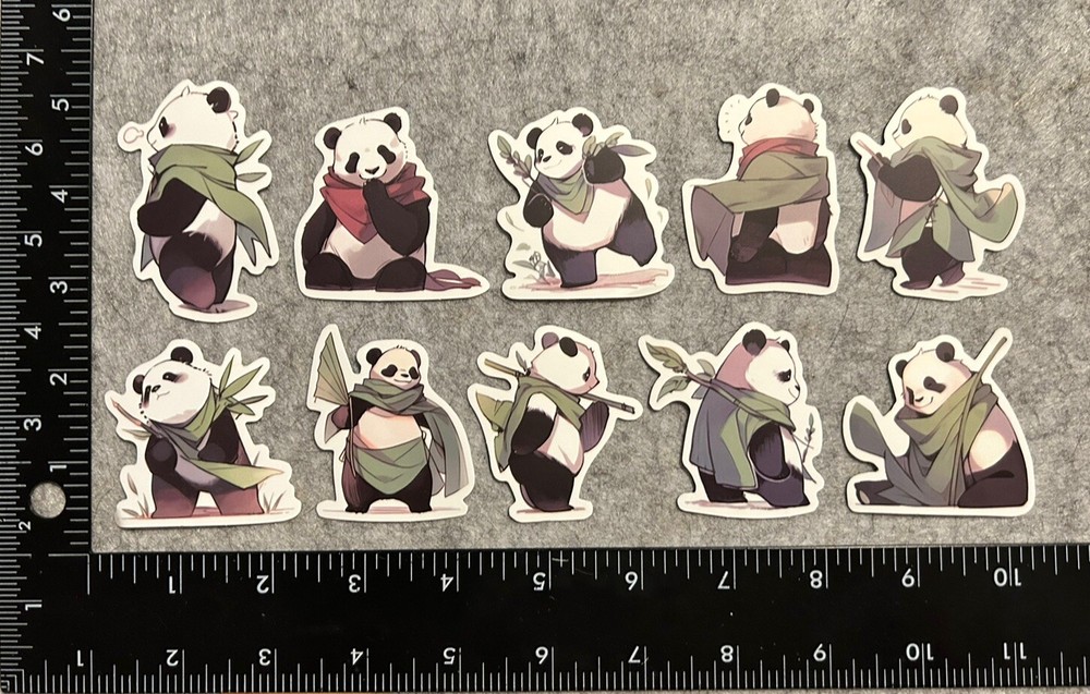 Lot of 10 Assorted Panda Bear Stickers