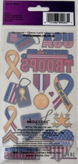Sticko Military Support The Troops Stickers Patriotic USA Scrapbooking 14 Pc