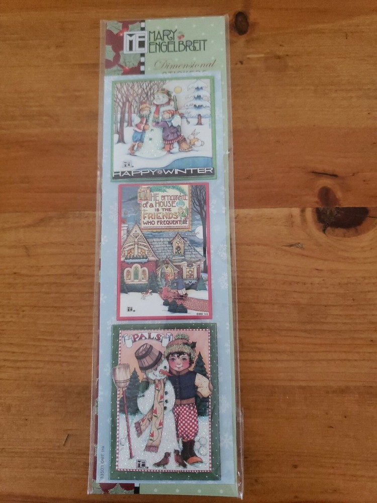 MARY ENGELBREIT DIMENSIONAL WINTER STICKERS NEW IN PACKAGE