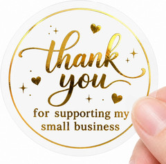 100PCS Thank You for Supporting My Small Business Stickers, Clear Black Thank Yo