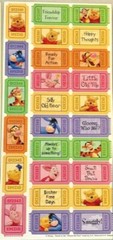 WINNIE POOH Eeyore Tigger Piglet Friends Tickets Sandylion Large Sticker Sheet