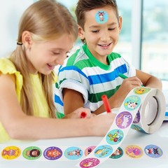 1000PCS Animal & Music Notes Reward Stickers for Kids Classroom, 2 Rolls