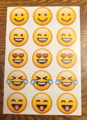 Smiley Face Emojis – Different Types – 1 sheet – 15 stickers