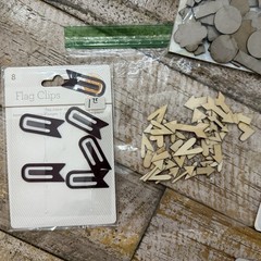 Studio Calico Embellishment Lot Letter Stickers Die Cut Wood Pieces Chipboard