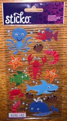 Sticko JOLEES Velum Fish Lobster Crab Shrimp Shark Whale Octopus Clams Sea Ocean