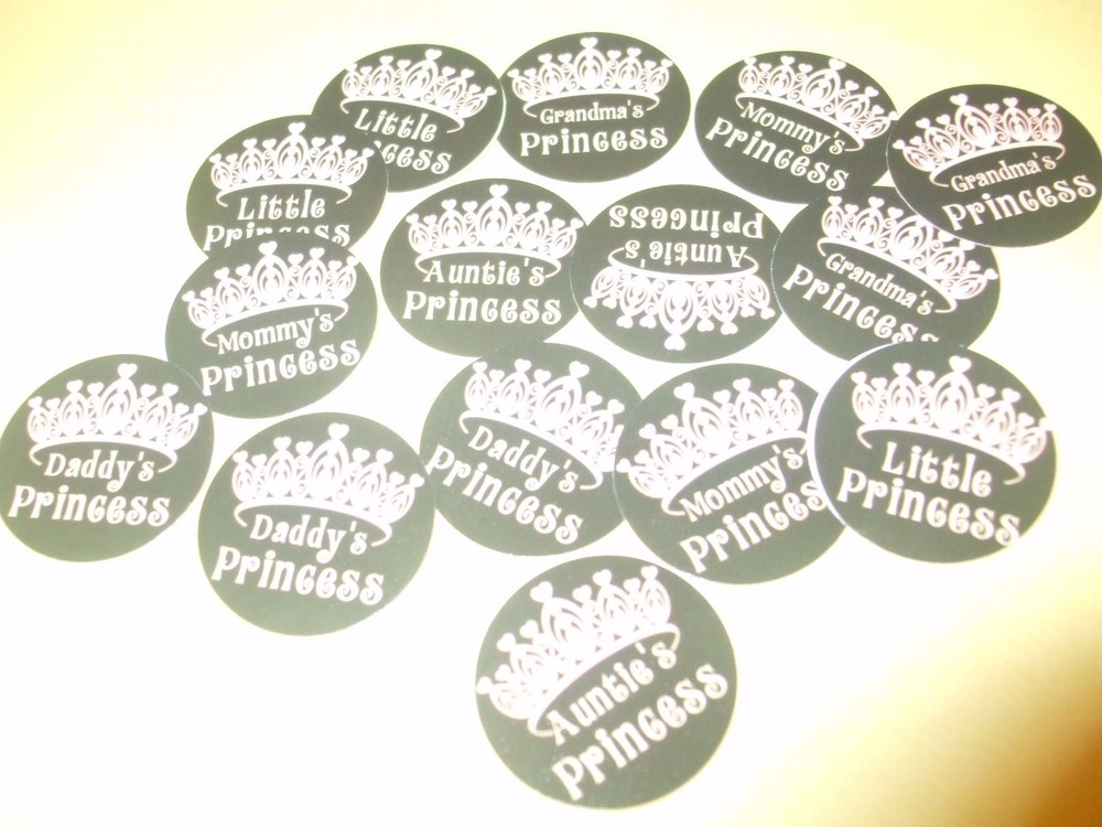 Pre Cut One Inch Brown and Pink Crown Princess Bottle Cap Images! FREE SHIP