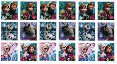 3 Sheets Disney FROZEN Scrapbook Stickers Elsa Olaf Anna Kristoff Sven
