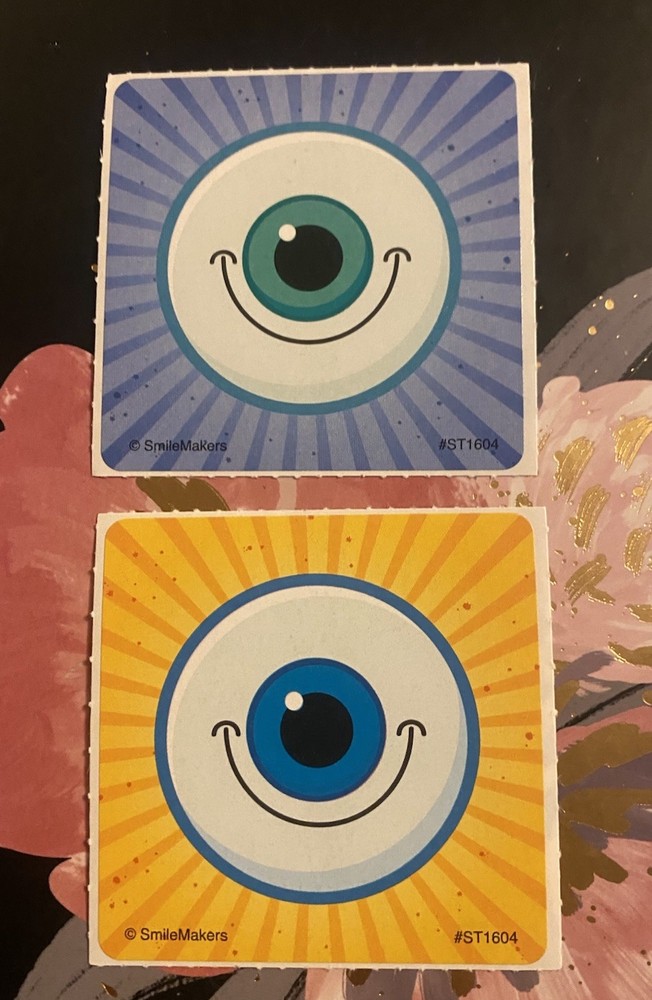 Set Of 2 SmileMakers Smiling Eye Balls Sticker Mods 2.5” Inches Each