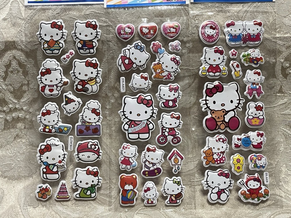Retro Vintage Look Hello Kitty 3D Bubble Puffy Stickers 3 sets (#29)