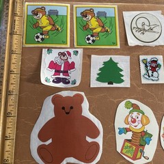 Vintage 80s BJ STICKER LOT Of 11 Stickers 1981 Soccer Bear Christmas Licorice
