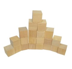 30 Pieces Wooden Cubes – Blank Wood Square Blocks – Unfinished Craft Cube Sta…