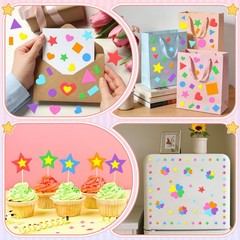 1620Pcs Foam Stickers Foam Shape Stickers Colorful Adhesive,8 Colors Heart St…