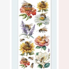Violette Stickers – 1 Bee & Flower Garden Sticker Sheet – Stationery Scrapbooks