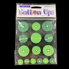 4 pks Sticko Button Photo Safe Adhesive GREEN Buttons Scrapbook Stickers