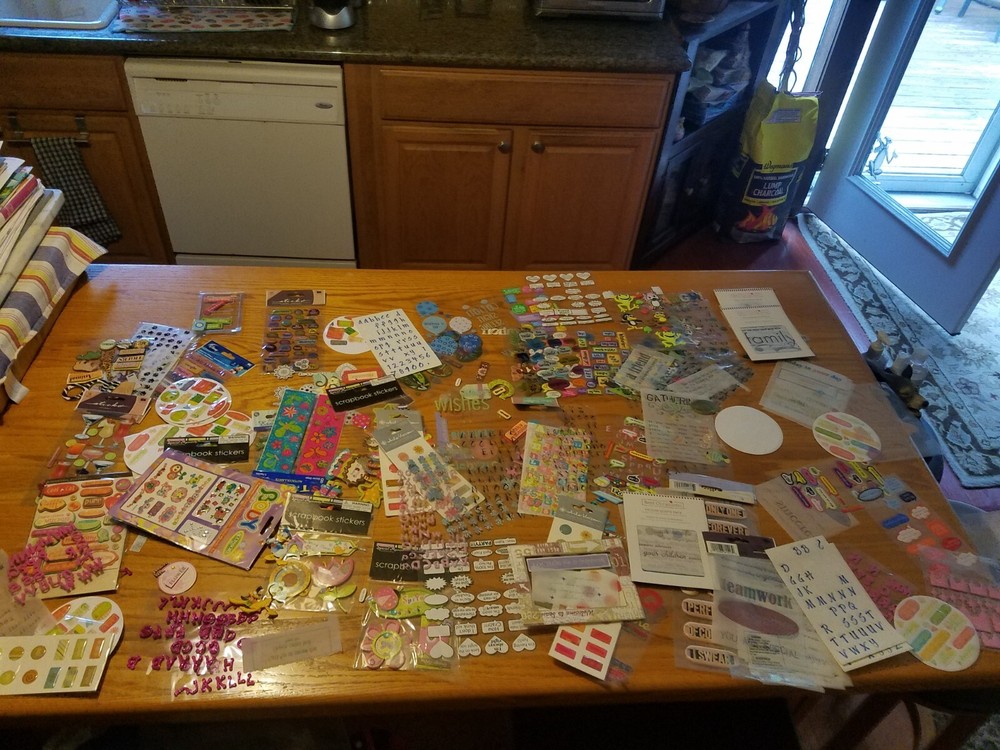 Large Lot of Assorted Scrapbook Stickers Accessories and More