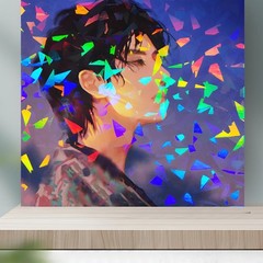 100 Sheets Holographic Sticker Paper 8.3X11.7 Inch Clear Vinyl Self Adhesive Wat
