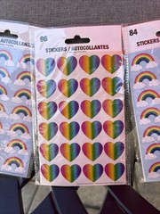 168 Rainbow & 96 Heart Stickers 4 Sheets Per Pack~3 NOS Sealed Packs
