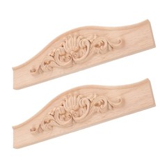2Pcs Elegant European Style Wood Applique Onlays for Furniture Decoration