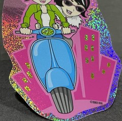 Vintage Very Rare Lisa Frank Stick Motorized Scooter Riding City Metro Girls