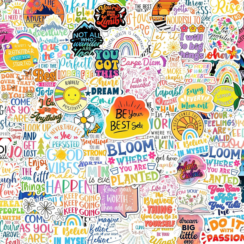 300PCS Affirmation Stickers, Holographic Motivational Sticker Pack, Positive Jou