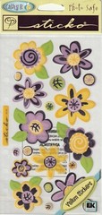 Sticko Cathy B stickers Foil VELLUM MINI FABULOUS FLOWERS 61357 FAST FREE ship!